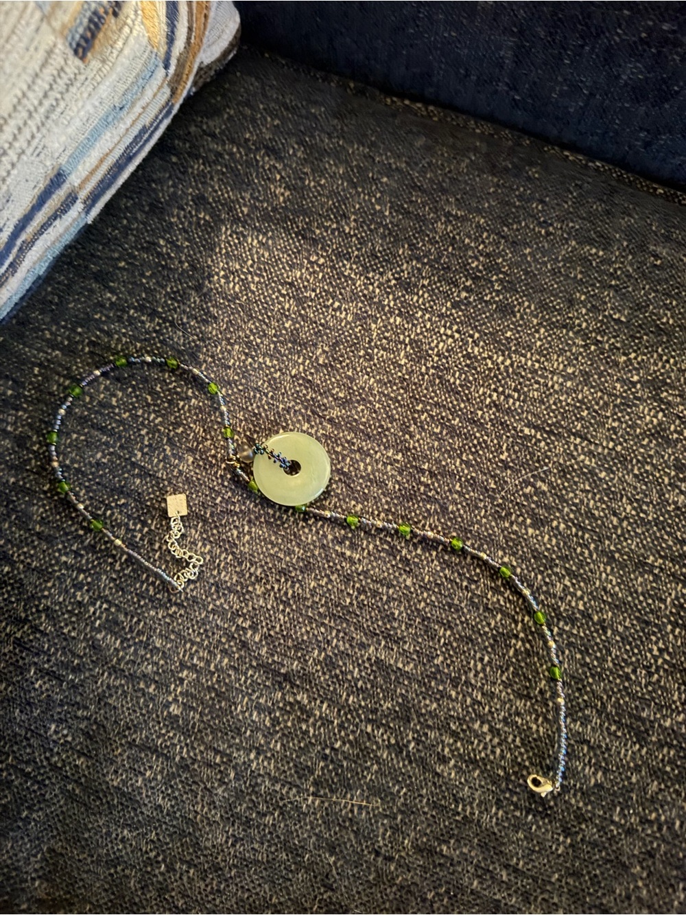 Green Beaded Jade Pendant Necklace - Women Jewelry